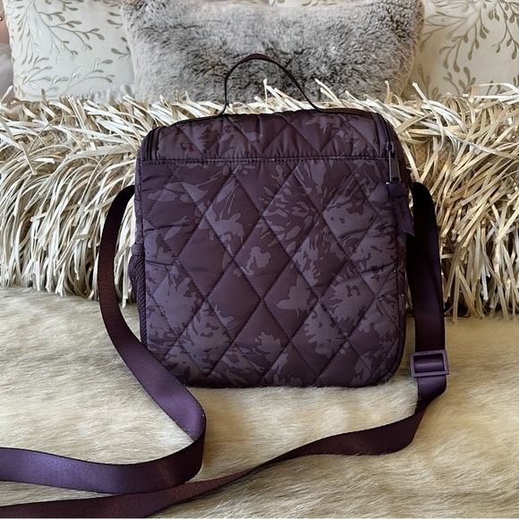 VERA BRADLEY Purple Tonal Chrysanthemum Ultralight Lunch Crossbody Bag Work - Picture 6 of 11